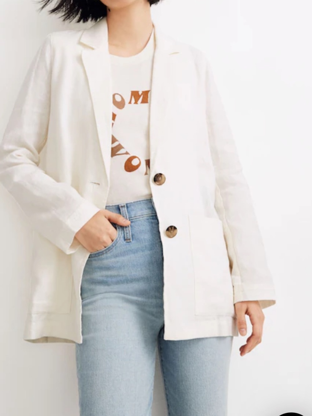 Madewell linen blazer xs